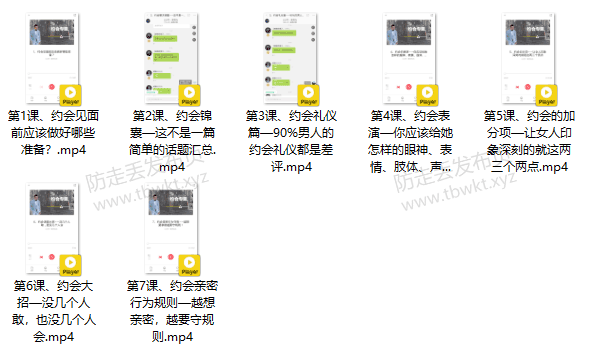 爱情光谱《约会专题》视频课程