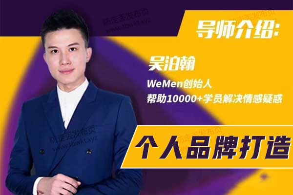 老吴《个人品牌打造》视频课程