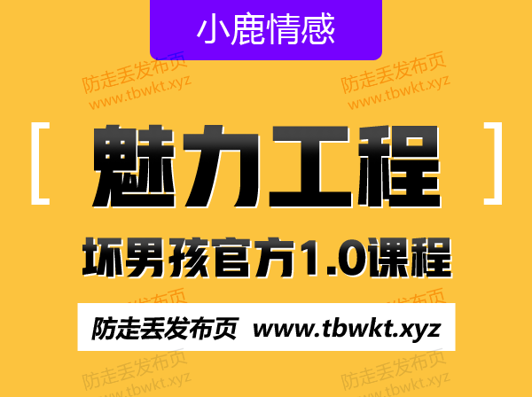 小鹿情感坏男孩《魅力工程1.0》视频课程
