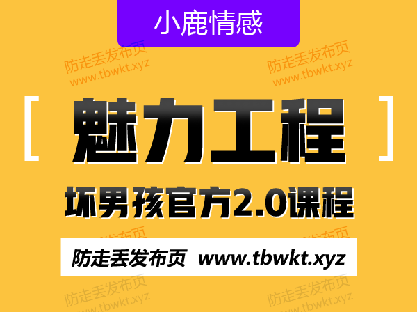 小鹿情感坏男孩《魅力工程2.0》视频课程