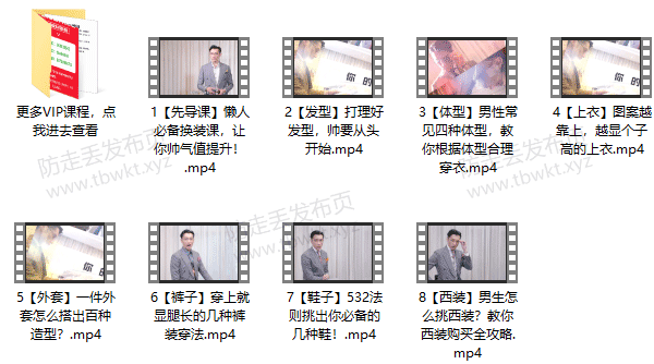 形象改造《男士穿搭速成指南》视频课程