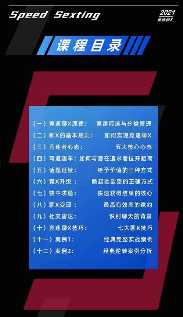 瑞恩原创社交《竞速聊x》PLUS视频课程