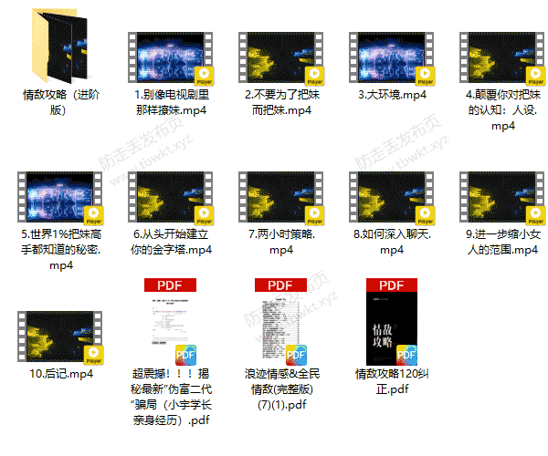浪迹《情敌攻略视频课+进阶版》视频课程